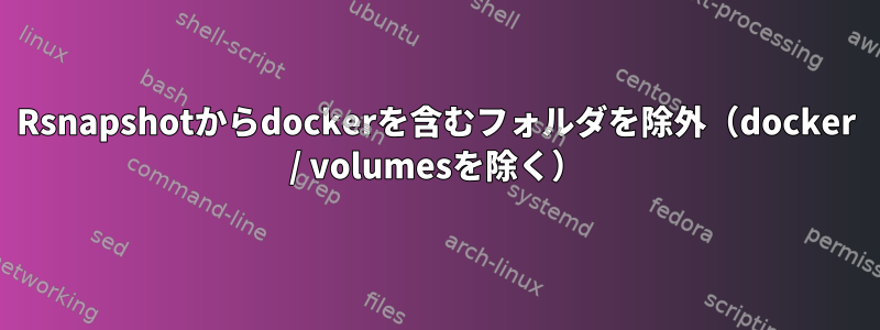 Rsnapshotからdockerを含むフォルダを除外（docker / volumesを除く）