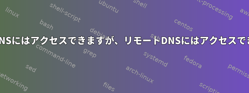 ローカルDNSにはアクセスできますが、リモートDNSにはアクセスできません。