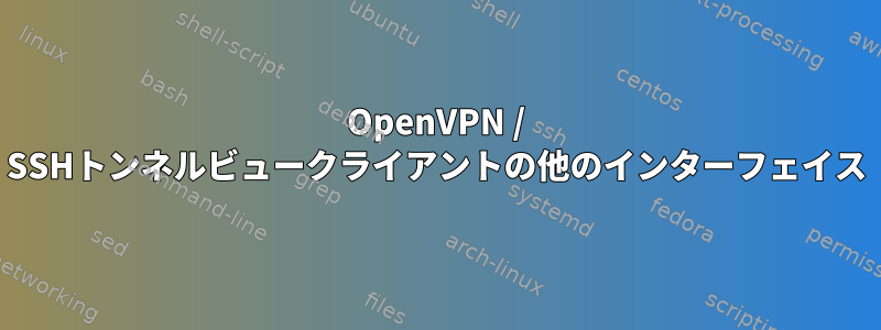 OpenVPN / SSHトンネルビュークライアントの他のインターフェイス