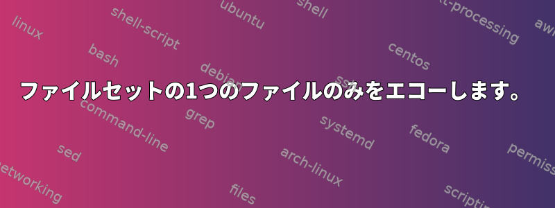 ファイルセットの1つのファイルのみをエコーし​​ます。