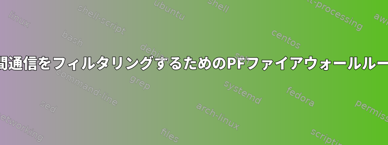 同じホストのプロセス間通信をフィルタリングするためのPFファイアウォールルールを作成する方法は？