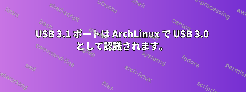 USB 3.1 ポートは ArchLinux で USB 3.0 として認識されます。