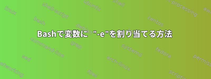 Bashで変数に "-e"を割り当てる方法