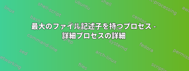 最大のファイル記述子を持つプロセス - 詳細プロセスの詳細