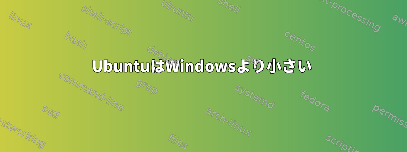 UbuntuはWindowsより小さい