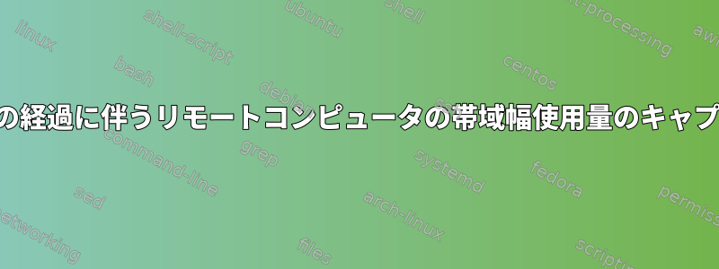 時間の経過に伴うリモートコンピュータの帯域幅使用量のキャプチャ