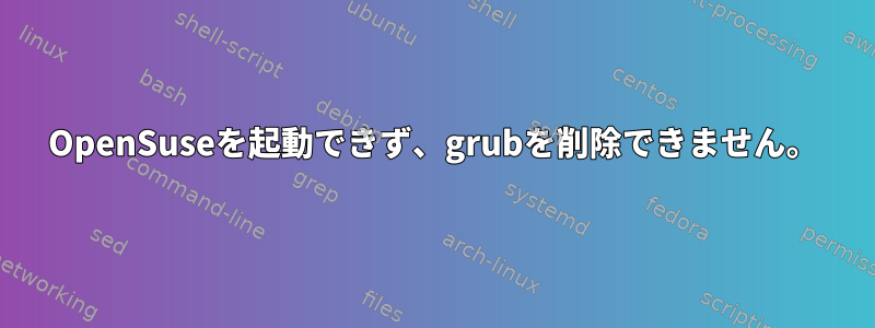 OpenSuseを起動できず、grubを削除できません。