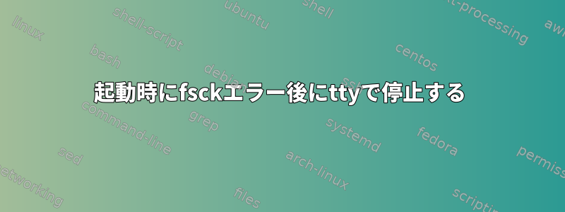 起動時にfsckエラー後にttyで停止する