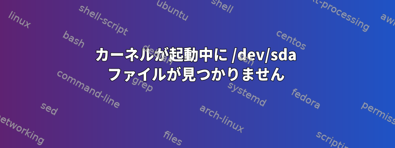 カーネルが起動中に /dev/sda ファイルが見つかりません