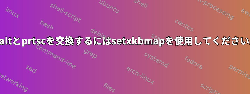 r_altとprtscを交換するにはsetxkbmapを使用してください。