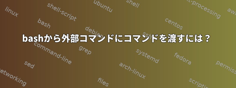 bashから外部コマンドにコマンドを渡すには？