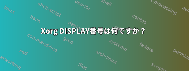 Xorg DISPLAY番号は何ですか？