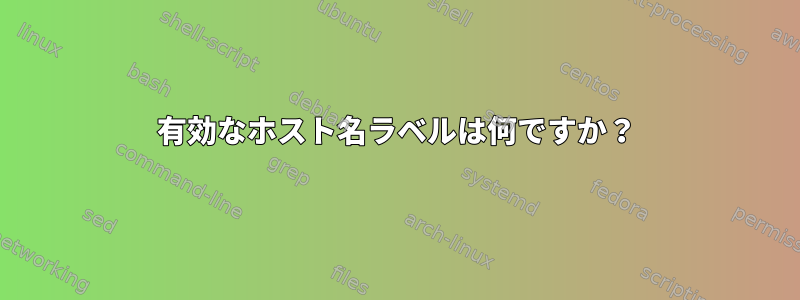 有効なホスト名ラベルは何ですか？