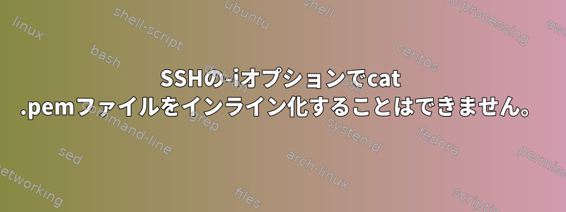 SSHの-iオプションでcat .pemファイルをインライン化することはできません。