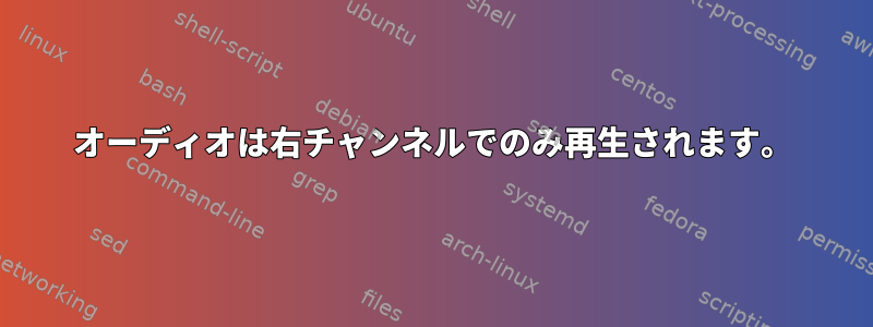 オーディオは右チャンネルでのみ再生されます。