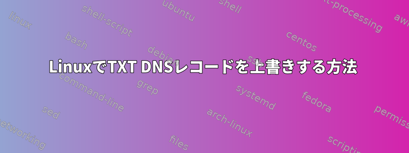 LinuxでTXT DNSレコードを上書きする方法