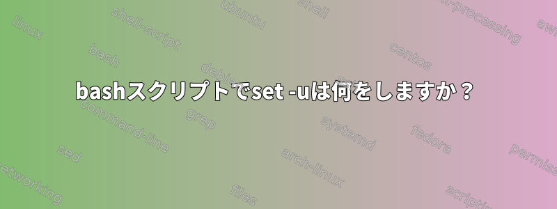 bashスクリプトでset -uは何をしますか？