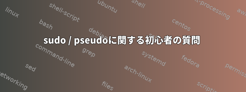 sudo / pseudoに関する初心者の質問