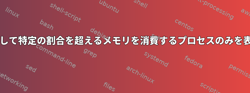 htopを使用して特定の割合を超えるメモリを消費するプロセスのみを表示する方法