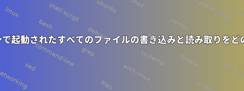 特定のアプリケーションで起動されたすべてのファイルの書き込みと読み取りをどのように監視しますか？