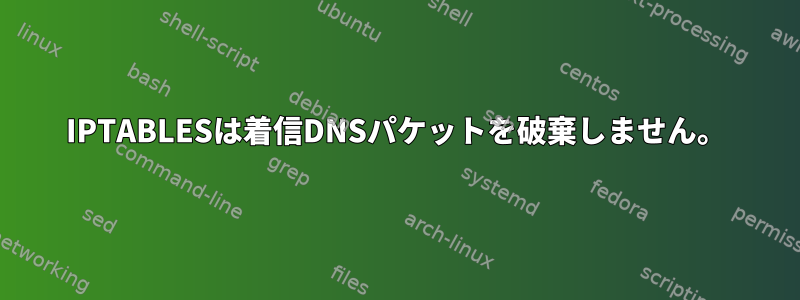 IPTABLESは着信DNSパケットを破棄しません。