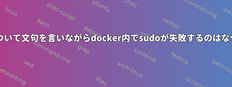 nosuidについて文句を言いながらdocker内でsudoが失敗するのはなぜですか？