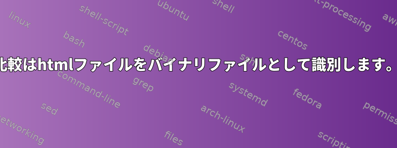 比較はhtmlファイルをバイナリファイルとして識別します。