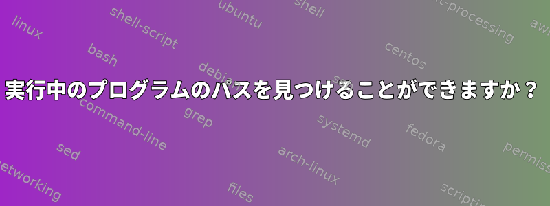 実行中のプログラムのパスを見つけることができますか？