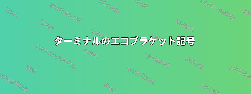 ターミナルのエコブラケット記号