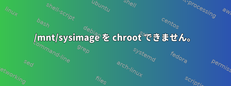 /mnt/sysimage を chroot できません。