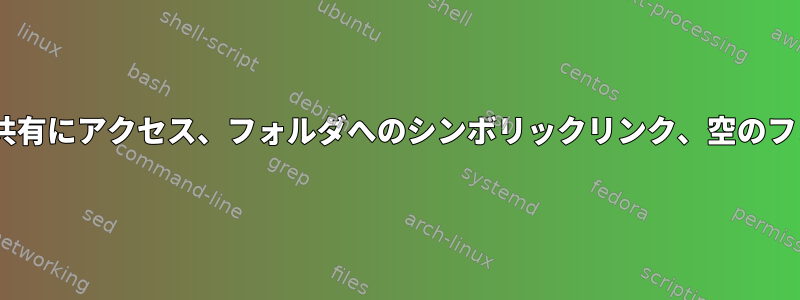 ホストからSamba共有にアクセス、フォルダへのシンボリックリンク、空のフォルダを表示[重複]