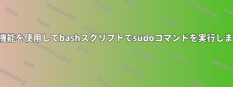 複数の機能を使用してbashスクリプトでsudoコマンドを実行しますか？