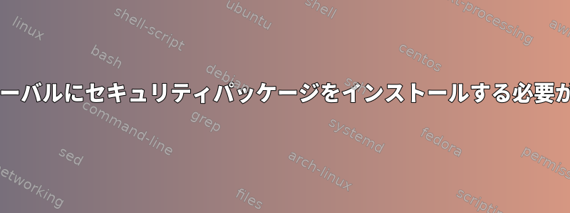 Gitからグローバルにセキュリティパッケージをインストールする必要があります。