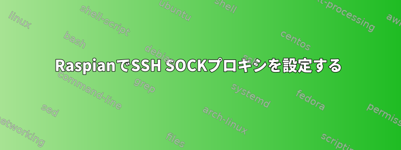 RaspianでSSH SOCKプロキシを設定する