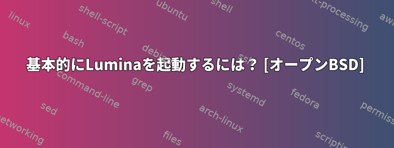 基本的にLuminaを起動するには？ [オープンBSD]