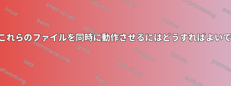 端末でこれらのファイルを同時に動作させるにはどうすればよいですか？