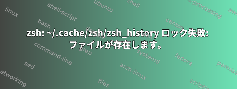 zsh: ~/.cache/zsh/zsh_history ロック失敗: ファイルが存在します。