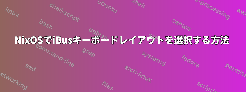 NixOSでiBusキーボードレイアウトを選択する方法