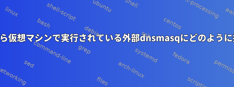 ホストマシンから仮想マシンで実行されている外部dnsmasqにどのように接続しますか？