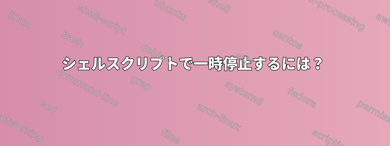 シェルスクリプトで一時停止するには？