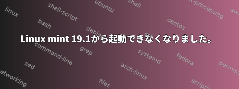 Linux mint 19.1から起動できなくなりました。