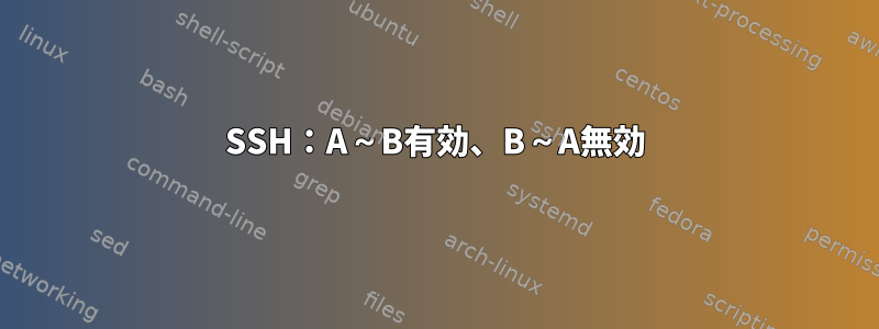 SSH：A～B有効、B～A無効