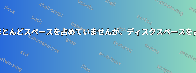 私のルートディレクトリがほとんどスペースを占めていませんが、ディスクスペースを占有しないのはなぜですか？