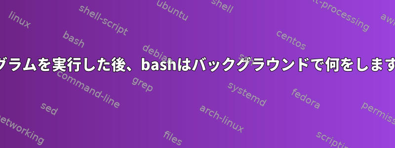 プログラムを実行した後、bashはバックグラウンドで何をしますか？