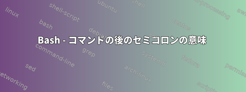 Bash - コマンドの後のセミコロンの意味