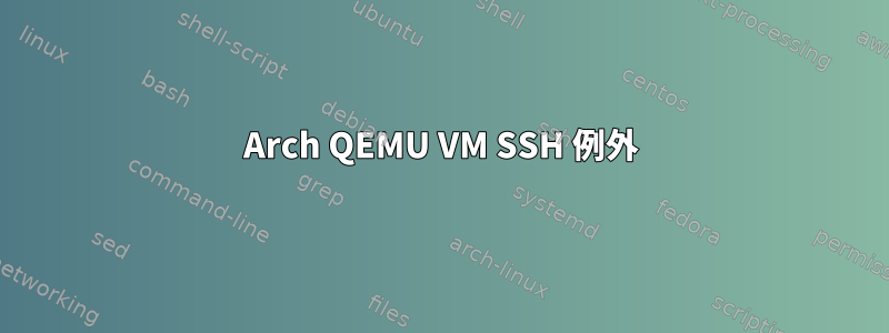 Arch QEMU VM SSH 例外