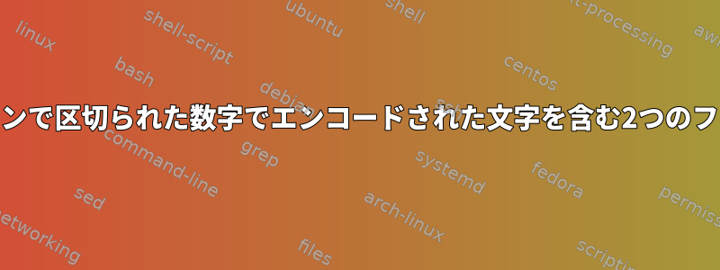 フィールド4と5に、コロンで区切られた数字でエンコードされた文字を含む2つのフィールドを追加します。