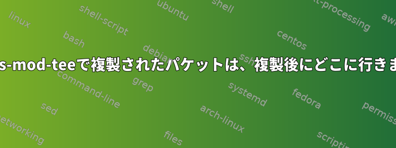 iptables-mod-teeで複製されたパケットは、複製後にどこに行きますか？