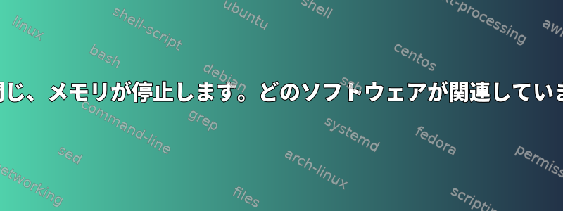 ふたが閉じ、メモリが停止します。どのソフトウェアが関連していますか？