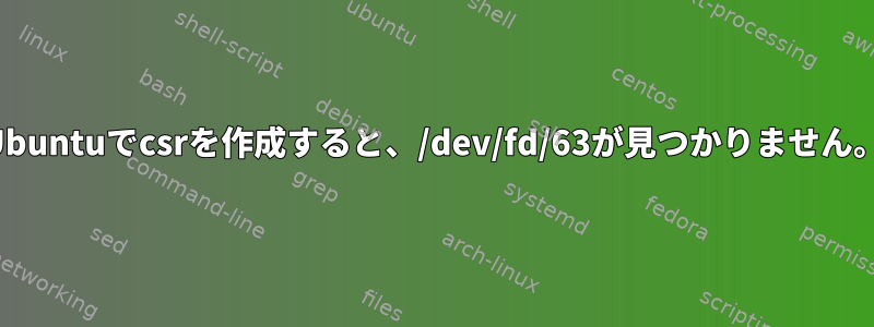 Ubuntuでcsrを作成すると、/dev/fd/63が見つかりません。